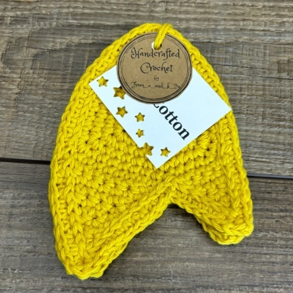 Coasters Star Trek Com Badge Shape Set of 2 Handcrafted Crochet by Seller Cotton
